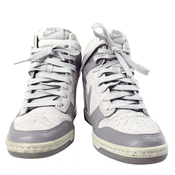 Nike Sky Hi Dunks Grey Suede Leather Women's Shoes Sz 6.5 - Picture 2 of 8